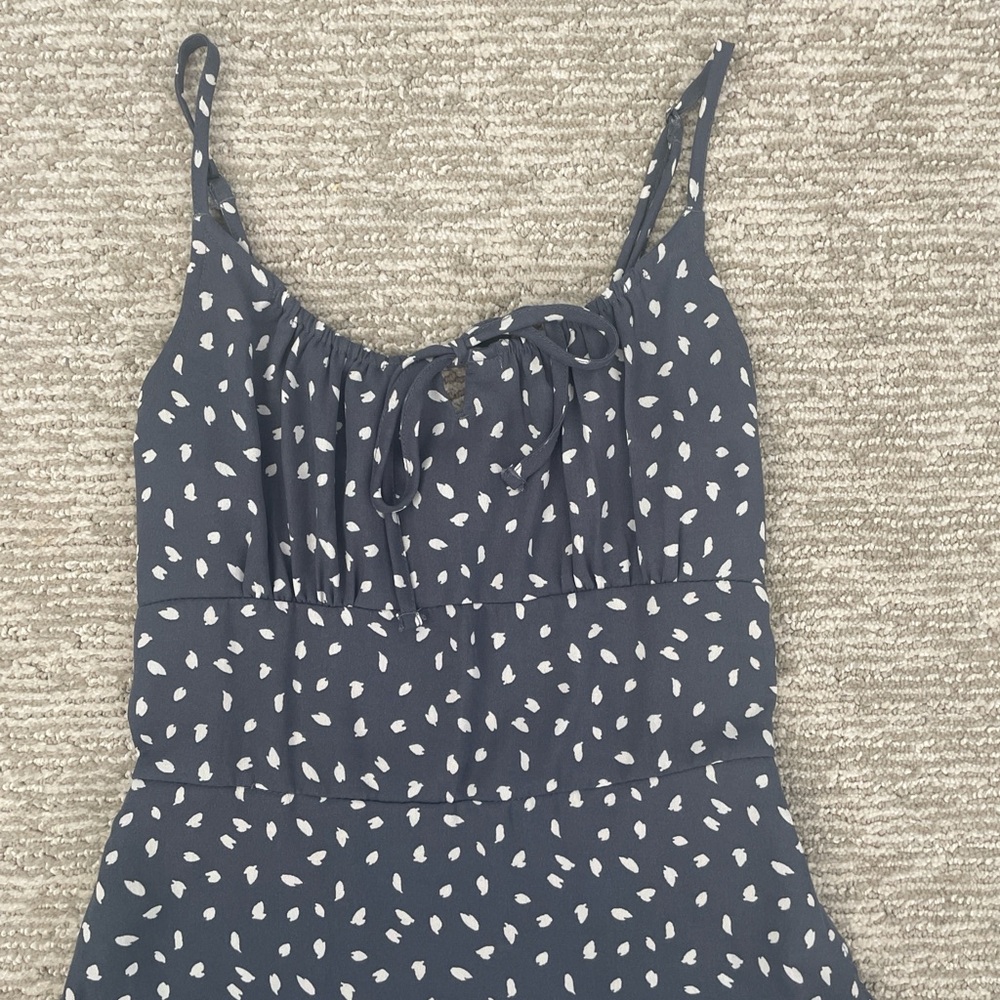 Abercrombie & Fitch Blue Sundress with White Polka Dots and Pockets - Picture 3 of 7